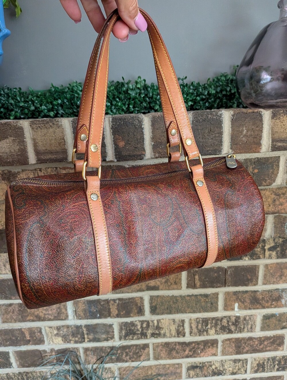 Etro Small Paisley Barrel Bag Vintage